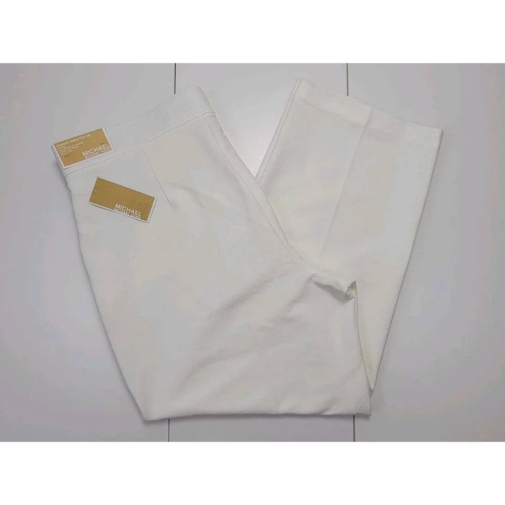 Michael Michael Kors Straight Ankle Pull-On Pants Women's Size XL White